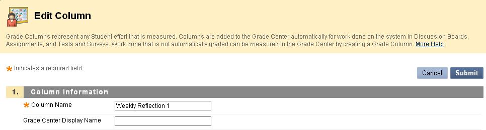 Click Submit when finished. C. PROVIDING FEEDBACK IN THE GRADE CENTER 1.
