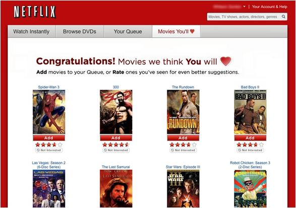 Recommendation Netflix movie recommendation: predict users ratings given