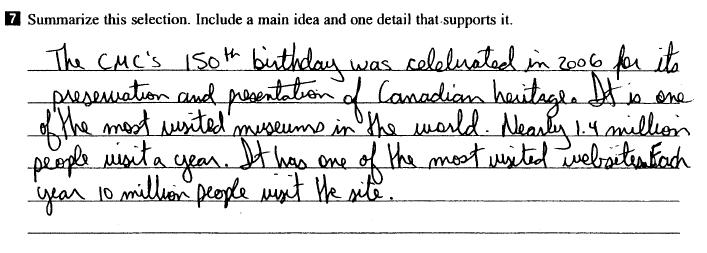 Sample Student Answers Code 30 Annotation: This response provides a correct main idea ( It is one of the most visited museums in the world.