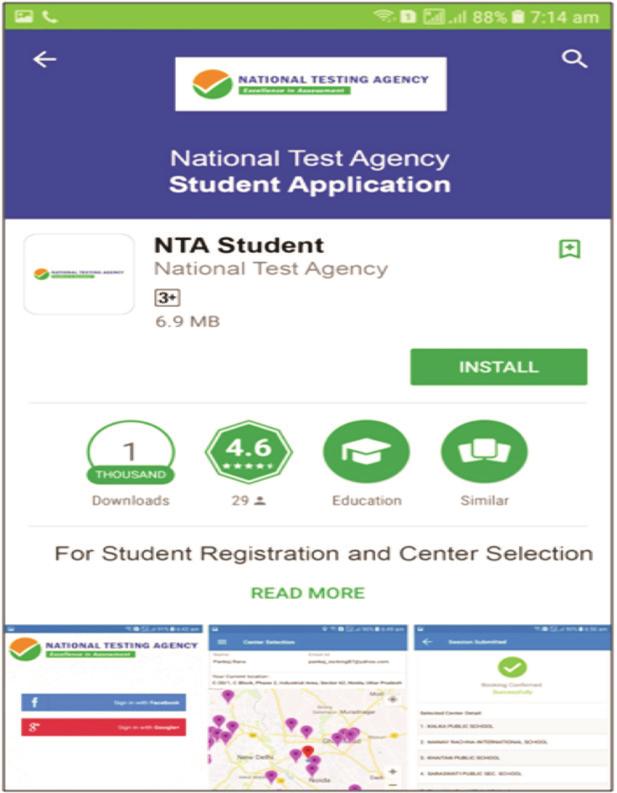 Step 1: Search on Play Store for NTA STUDENT APP,