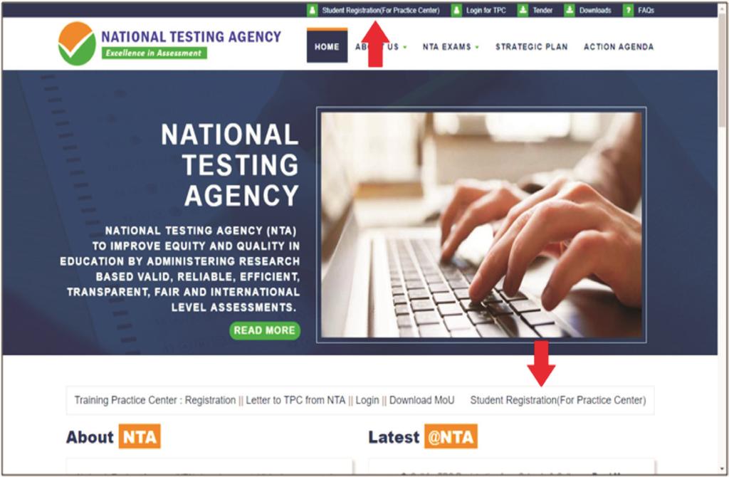 Set of Instructions on How to Register for a TPCs Step 1: Visit NTA official website