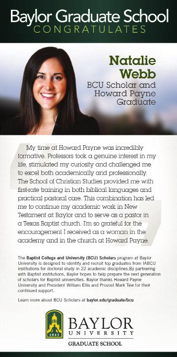 News MARCH 2, 2017 PAGE 5 Former San Saba superintendent is HPU s new registrar By HPU Media Relations Howard Payne University recently named Leigh Ann Glaze, former public school administrator, as