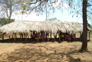 The remaining pupils struggled to learn in the temporary structures put up by the parents or in the shade of trees on