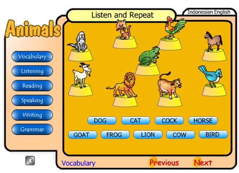 1). In this lesson, the students are going to learn animalrelated words which are presented, first of all, in isolation (specifically in the vocabulary part) and then the words are presented in