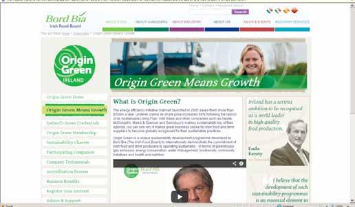 5. Demonstrate Ireland s response to food sustainability through the use of the Origin Green website. 6.