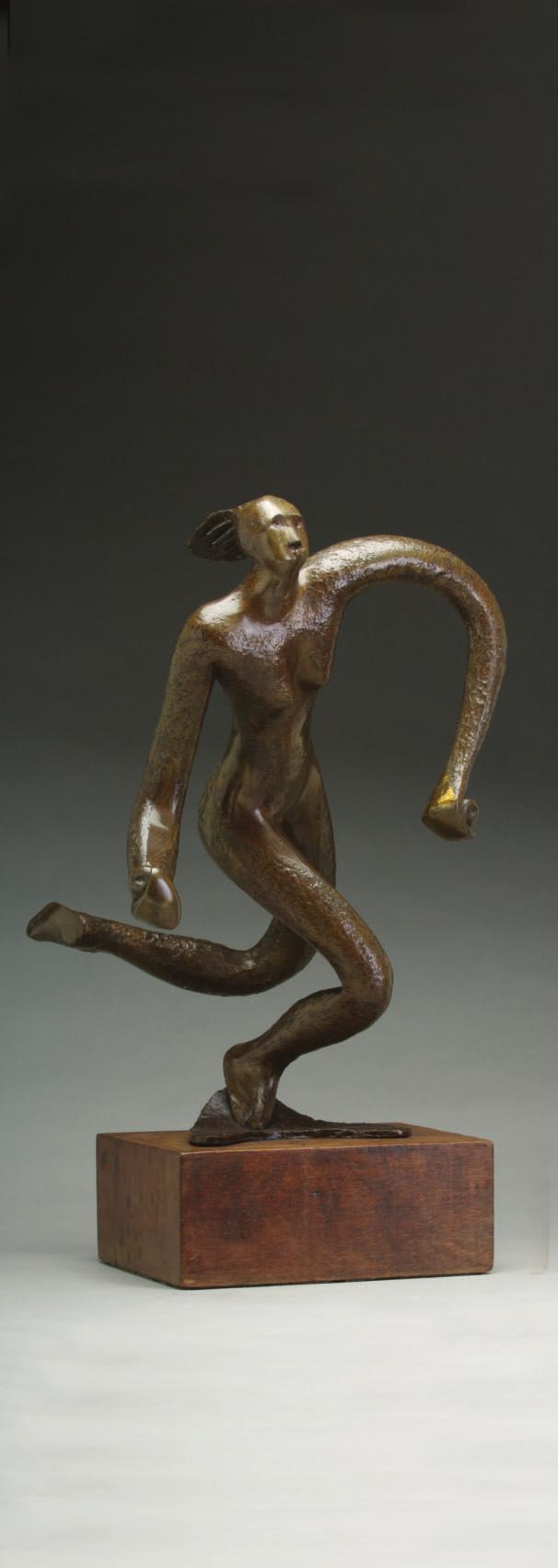Leon Underwood (1890-1975) Atalanta, 1938. Bronze with a dark brown patina.