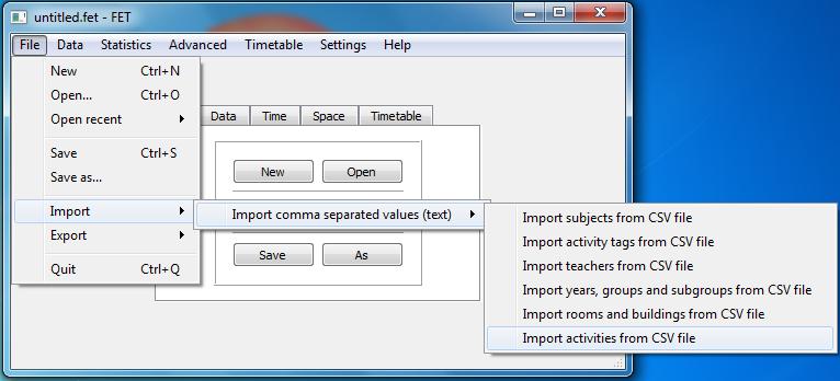 3.4.2.2.1 Export CSV File to FET When clicking Export Activity to CSV File and It will automatically save exported CSV file name activity.csv into your download folder.