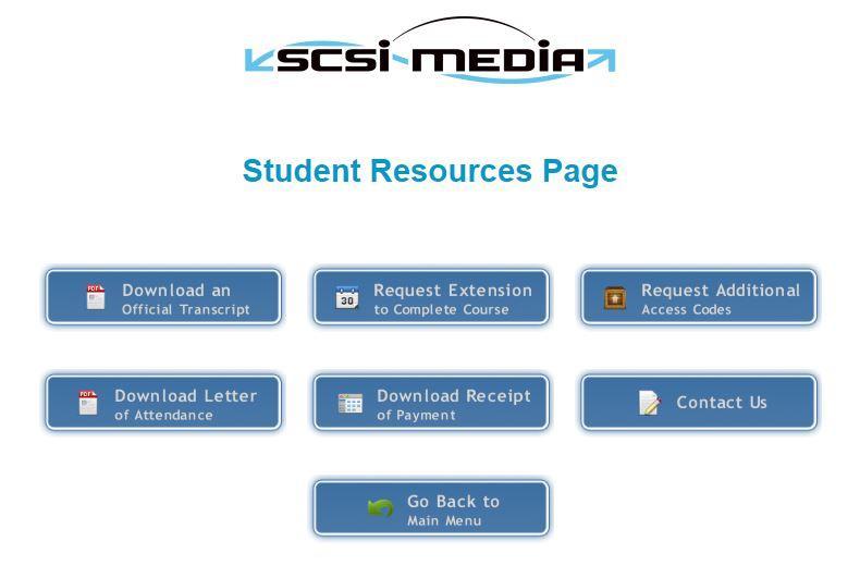 Student Resources Page Our platform includes a Student Resources Page where you can download a transcript, letter of