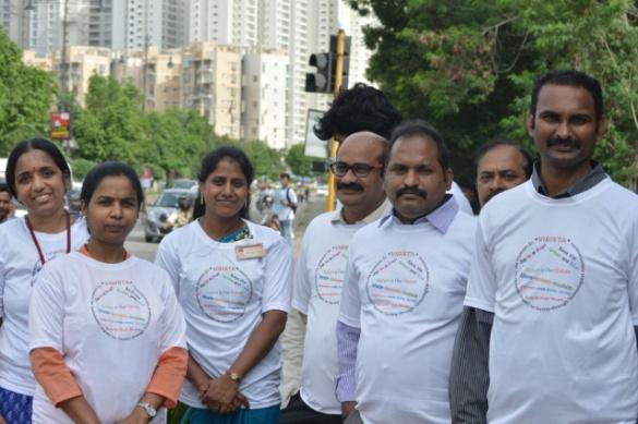 the anti drug campaign. We chose a busy road at the Malaysian township, Kukatpally.