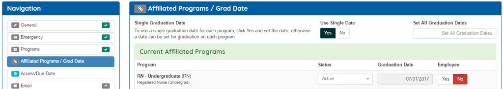 Manage Returning/Graduating Students Students will automatically be asked to register every year unless you have indicated a graduation