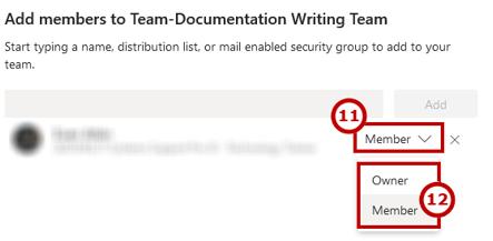 Figure 10 - Changing Permissions 13. Click the Close button. 14. The invitee will receive an email notification and the team will appear in their list of teams.