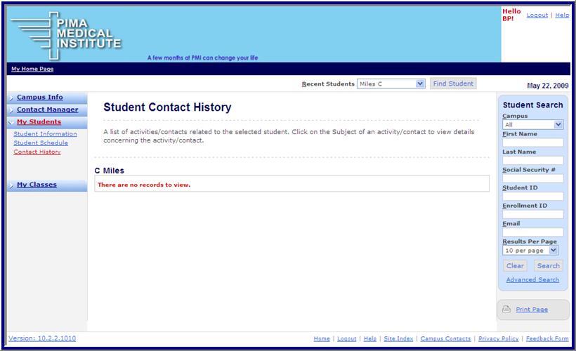 Contact History Instructors will also have access to a