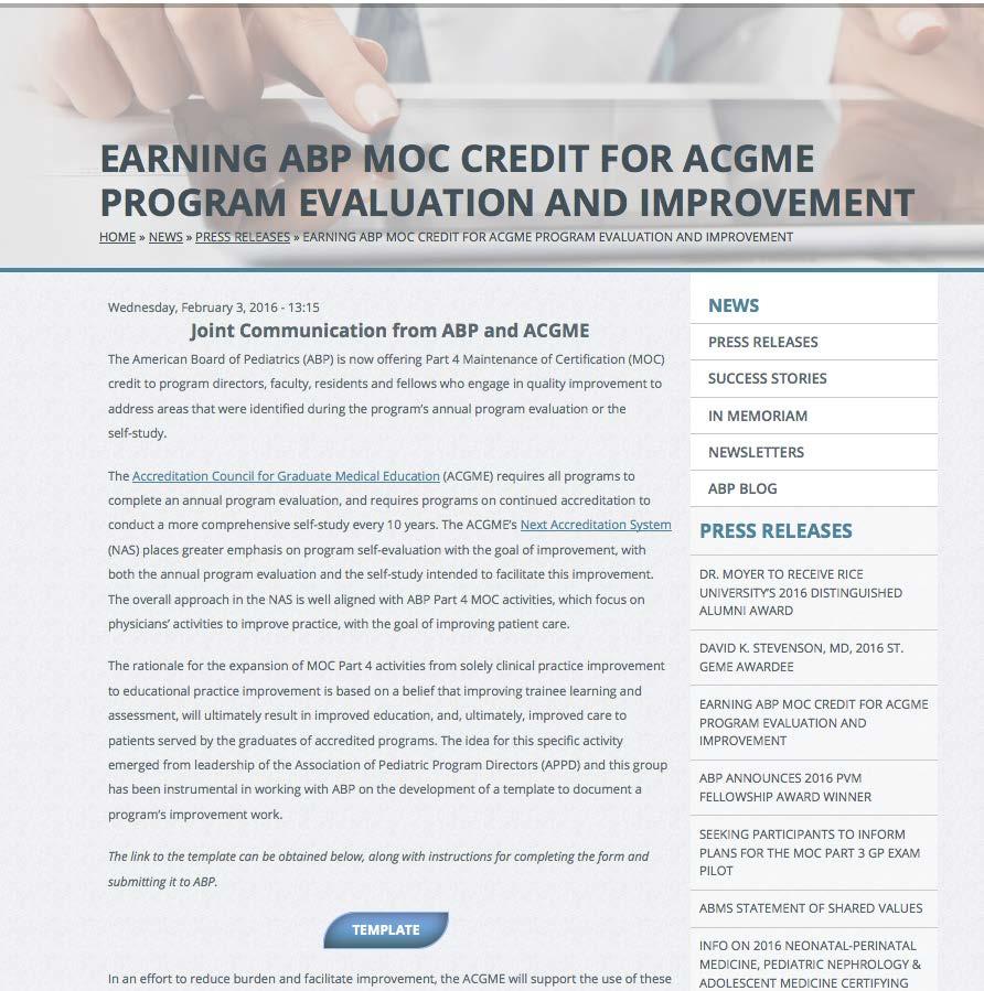 MOC Part 4 Credit for ACGME Program Evaluation and Improvement Questions to complete: 1. Describe the quality (educational) gap 2. What is the cause of the gap? 3.