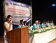 Goa State Centre has fulfilled my dream President of IEI Shri N B Vasoya Mrs. Rucha Sawant presenting the Invocation song and Er.