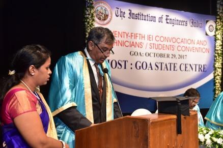 In his convocation address he expressed that his dream was fulfilled by Goa State Centre by organising Job Fair first time during the convocation and he also expressed that such type of program