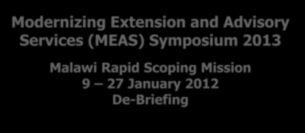 (MEAS) Symposium 2013