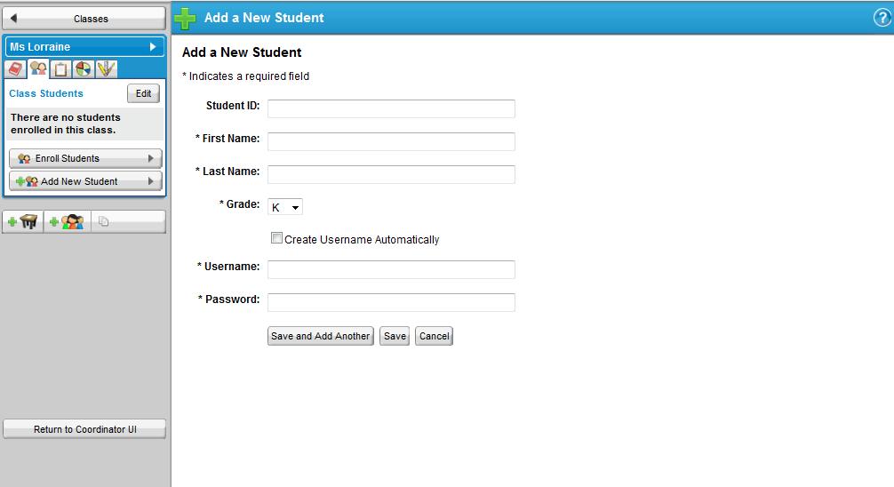 For the Username either create one for the student or check the Create Username Automatically option.
