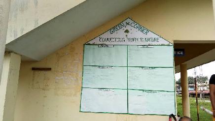 2. GREEN CORNER A board with the name Green Corner was placed near the main entrance of the college.