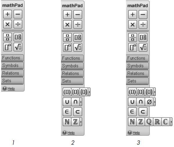 Top Symbols: The buttons at the top are single input buttons for frequently used operations.