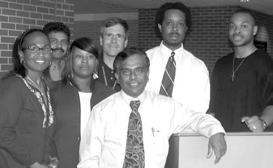 Dr. Subramania I. Sritharan (front), with some of his top scholars and faculty during an awards program.