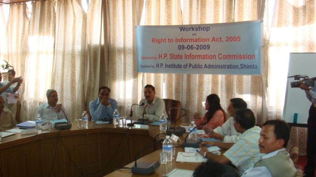 4. Workshop on RTI Act 2005 for district Shimla: This workshop on RTI for district Shimla was organized at Bachat Bhawan in the premises of D.C.