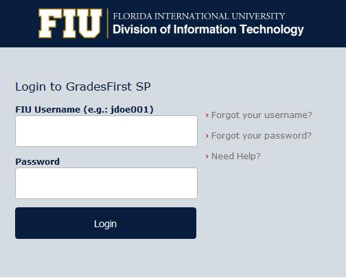 You will be redirected to the Panther Success Network log-in page. Proceed to log-in using your FIU username and password.