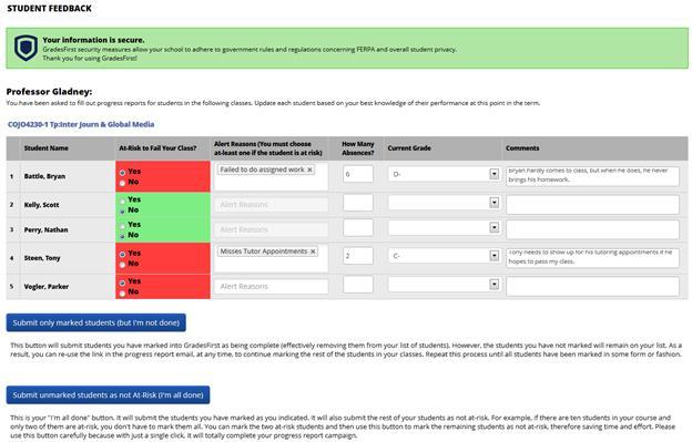 directly to faculty email Case system allows users to generate cross-campus referrals for at-risk students right from