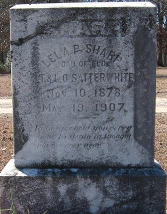 Page: 109&110 Lela Pierce Satterwhite Sharp married Henry Milford Sharp in Alabama in Chambers County on January 10, 1905 Martha P.