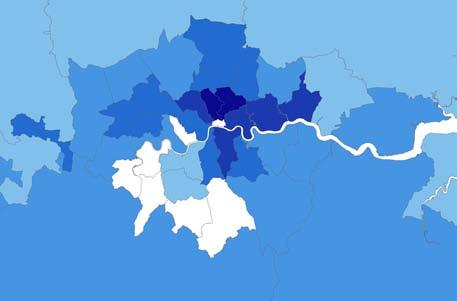 Map shows % of ECaR schools compared to non-ecar schools in LA Local authorities (LAs) implementing Reading Recovery Barking and Dagenham; Barnet; Barnsley; Bath and North East Somerset;