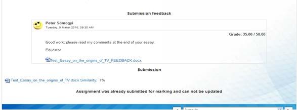 Click on the assignment for which you wish to see the grade and feedback, by clicking on the assignment name.