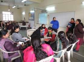 The workshop aimed at using English expression in class room on everyday basis enhancing the conversational skills as well as