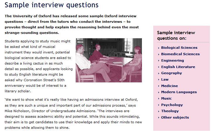 Oxford Sample Interview