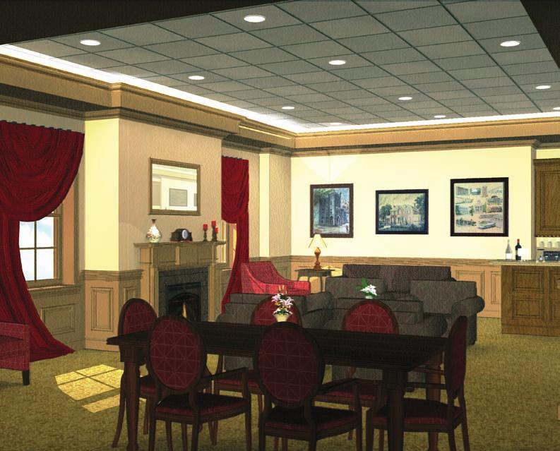 Elegance with a touch of home Executive Dining Room The Executive Dining Room is a beautiful setting with a custom WKU dining table seating up to 14 people, a custom stained