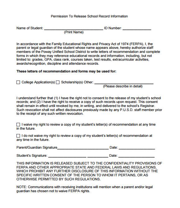 FERPA WAIVER: Give this required form to your counselor, so that your transcript, letters of