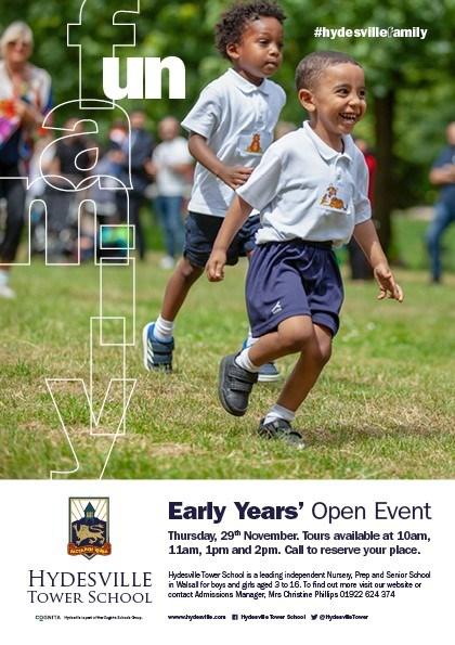 Early Years Open Event 29 th November We are opening our doors to prospective Nursery and Reception families on Thursday 29 th November.
