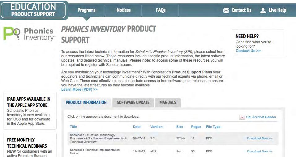 Technical Support For questions or other support needs, visit the Phonics Inventory Product Support website at www.hmhco.com/pi/productsupport.