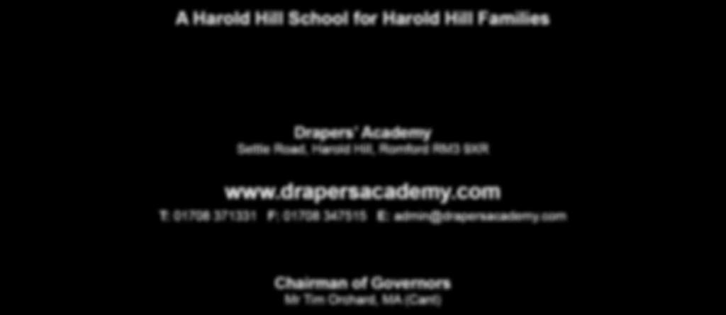 A Harold Hill School for Harold Hill Families Drapers