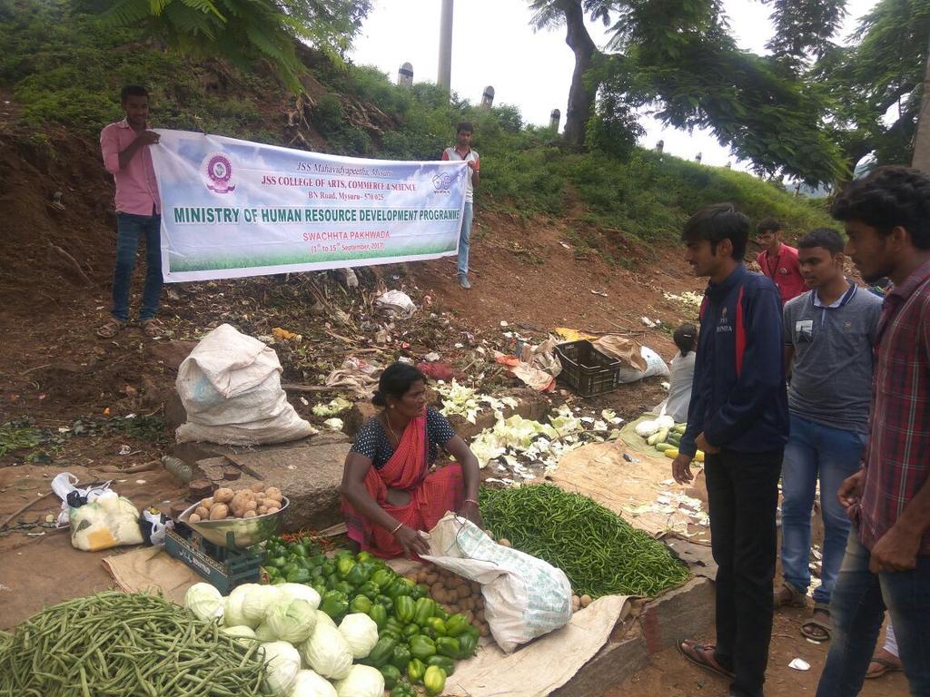 creating awareness with the vendors on Waste Disposal