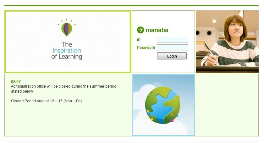 1 Introduction to manaba (1-1 Login) Login Login with your login ID and a password. The following browsers are compatible with manaba. Windows Internet Explorer 7.0 or later, Firefox 3.