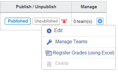 A list of past projects will appear in a pop-up. Confirm team names and members from Teams. Select the project which contains teams that you would like to add and click Add Team.