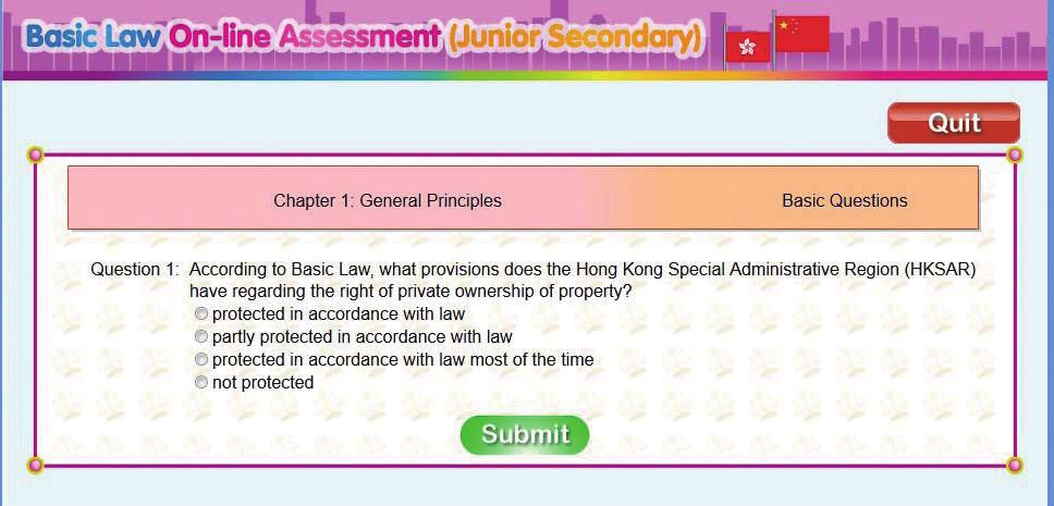 4 Design of Question Database (Junior Secondary) on the Basic Law Question Database on the Basic Law (Junior Secondary) consists of two parts.