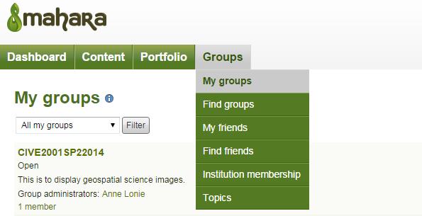 Slide 4 Groups To create a group, click on the green Groups tab.