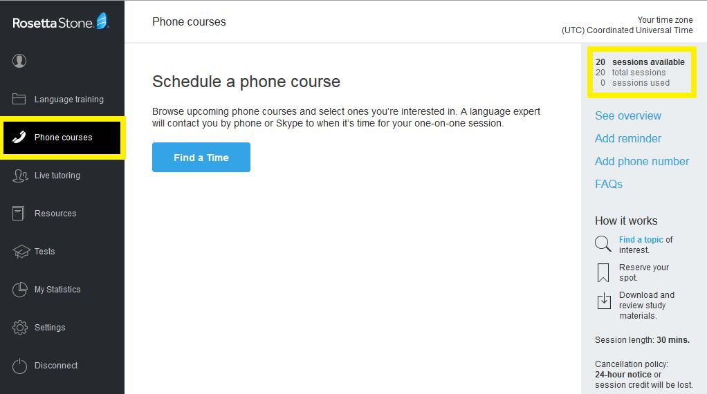 Phone Courses (optional) If your language training package includes this option, you have the possibility to participate in a fixed number of telephone