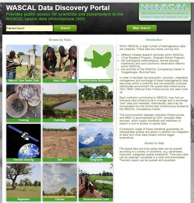 WASCAL Data Discovery Portal Topics Remote Sensing Climate Time Series Data