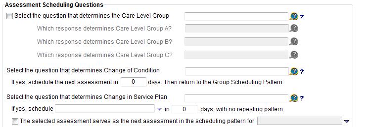 Once the question is selected, you will be able to assign the responses that determine each Care Level Group.