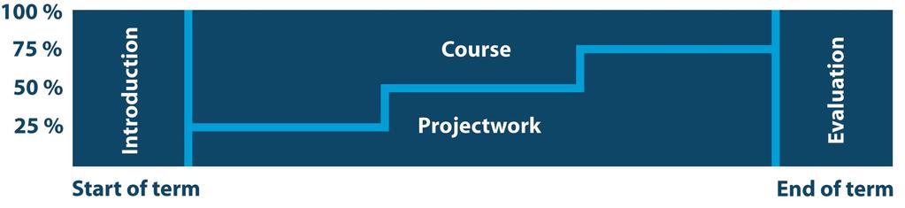 Lecture Courses and Project Work 0 % 0 % Project work: a major assignment within a given subject-related framework determined for each semester.
