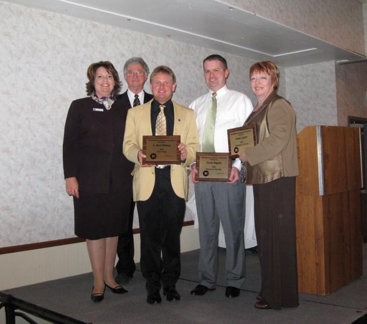Kirksville Area Chamber of Commerce. Pictured with the award winners are the 2009 Chamber President Mac McCord, Cottage Grove B & B, and Debi Boughton, Tourism Director.