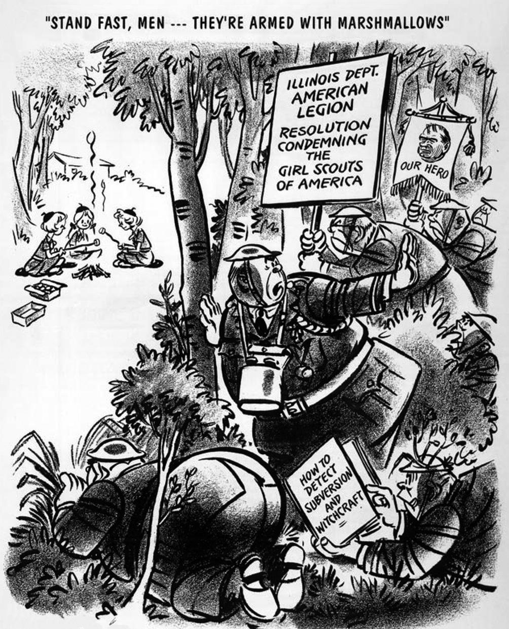 7 SOURCE C A cartoon published in America in 1954. 7 (a) Study Source A. In the period 1947 to 1954 McCarthyism was successful mainly because of events outside America.