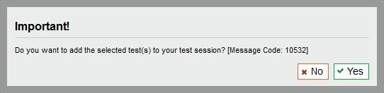Starting a Test Session 1. Go to the test selection box under the [Start Session] button in the top panel. 2. Click the checkbox next to each test you want to include in the test session.