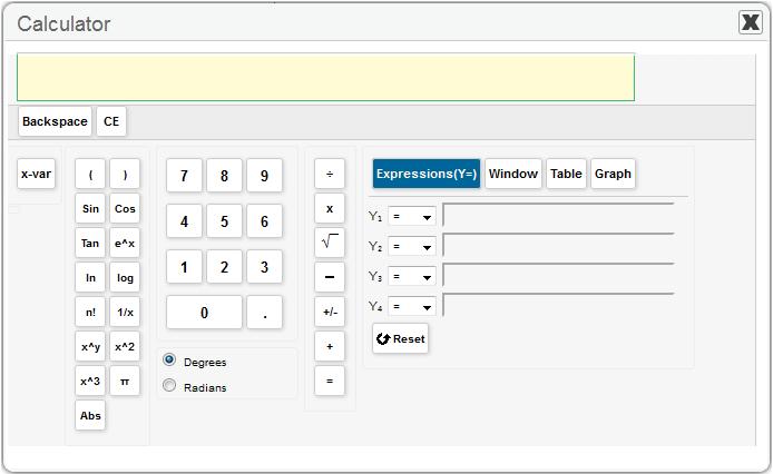 Graphing Calculator Available for the following assessments: Mathematics grades 9, 10, and 11 In addition to the function and calculation keys available on a scientific calculator, students can plot